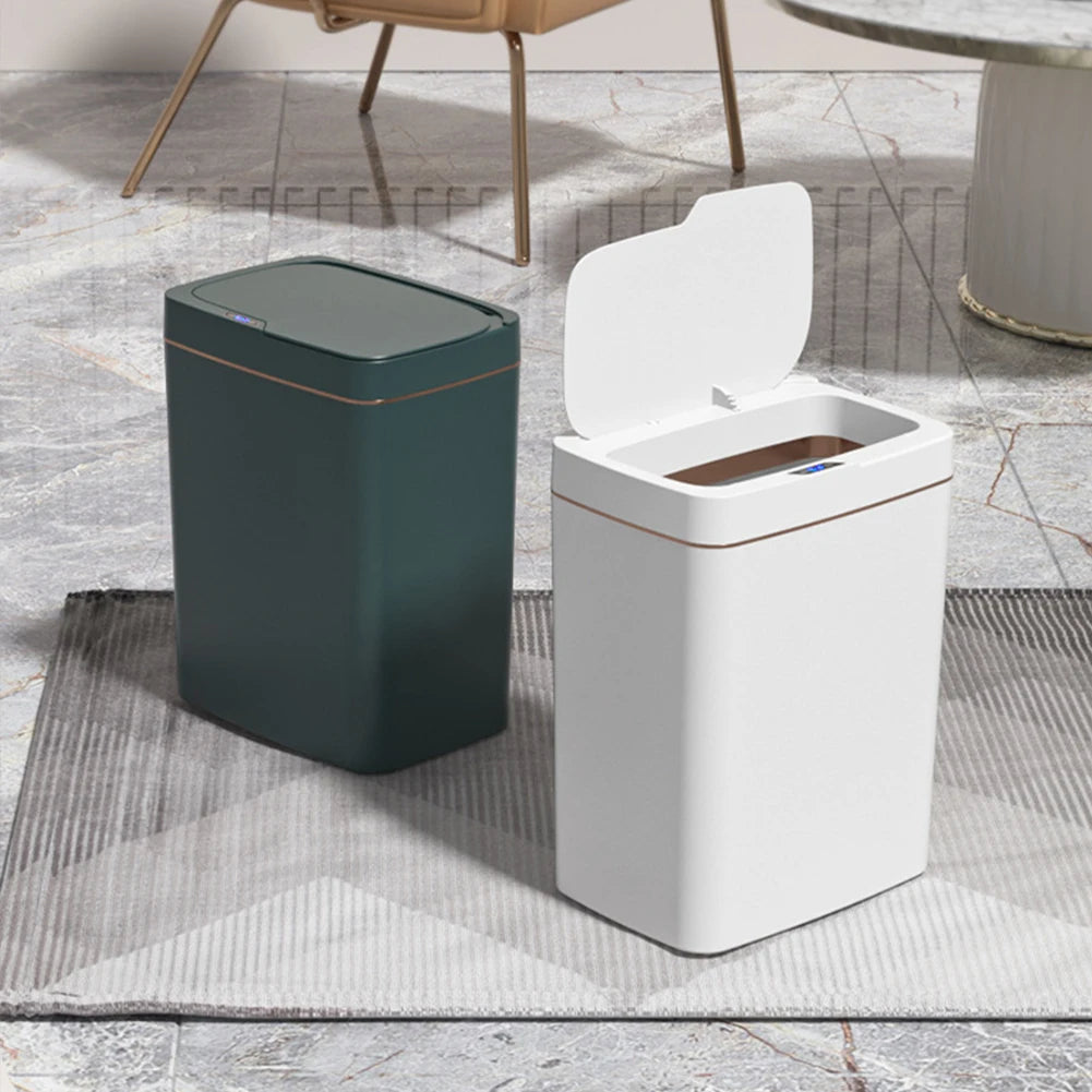 15/18L Smart Sensor Trash Can Garbage Bucket Waterproof Narrow Seam Automatic Trash Bin Wastebasket for Kitchen Toilet Bedroom