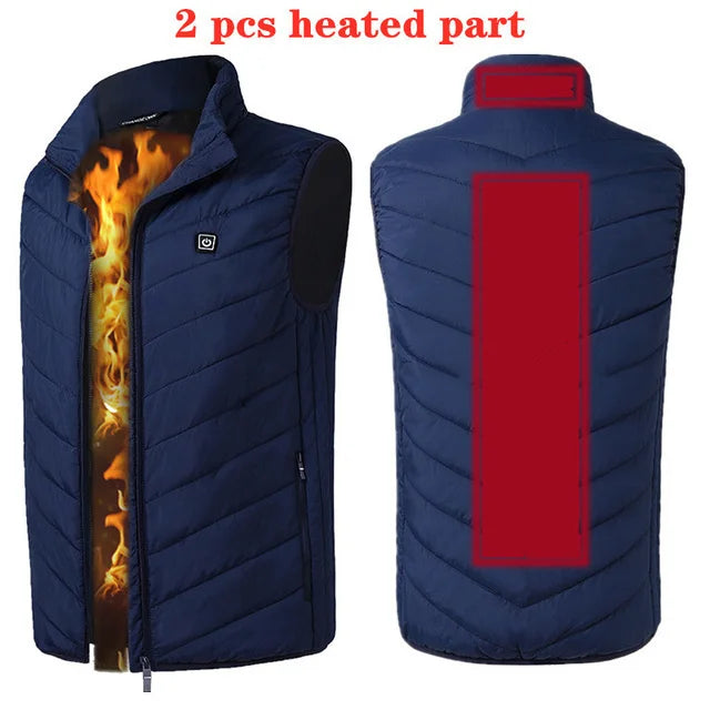 17/13/9 Areas Heated Vest Men Women Electric Heating Vest Usb Heated Jacket Heated Vest Bodywarmer Heated Down Jacket  Winter