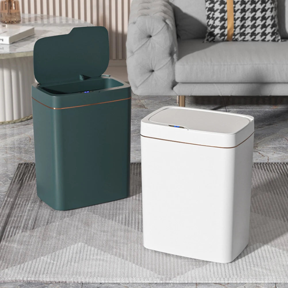 15/18L Smart Sensor Trash Can Garbage Bucket Waterproof Narrow Seam Automatic Trash Bin Wastebasket for Kitchen Toilet Bedroom