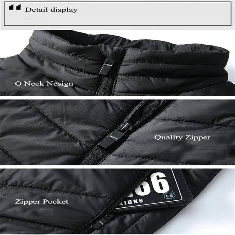 17/13/9 Areas Heated Vest Men Women Electric Heating Vest Usb Heated Jacket Heated Vest Bodywarmer Heated Down Jacket  Winter