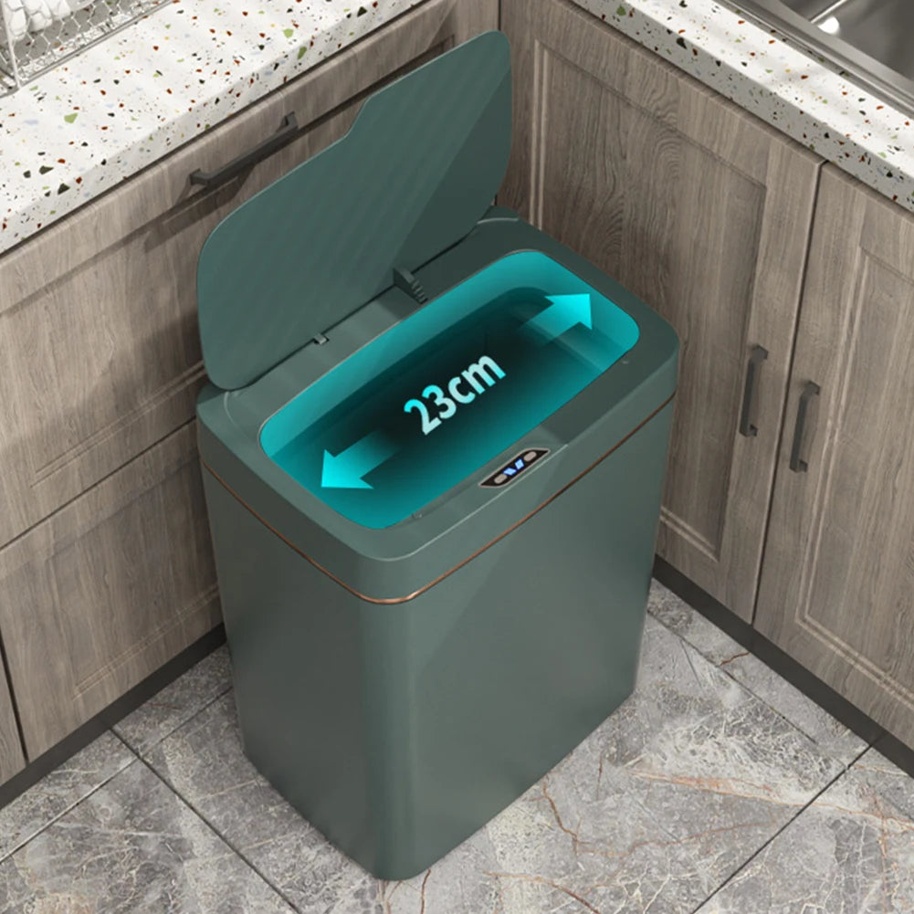 15/18L Smart Sensor Trash Can Garbage Bucket Waterproof Narrow Seam Automatic Trash Bin Wastebasket for Kitchen Toilet Bedroom