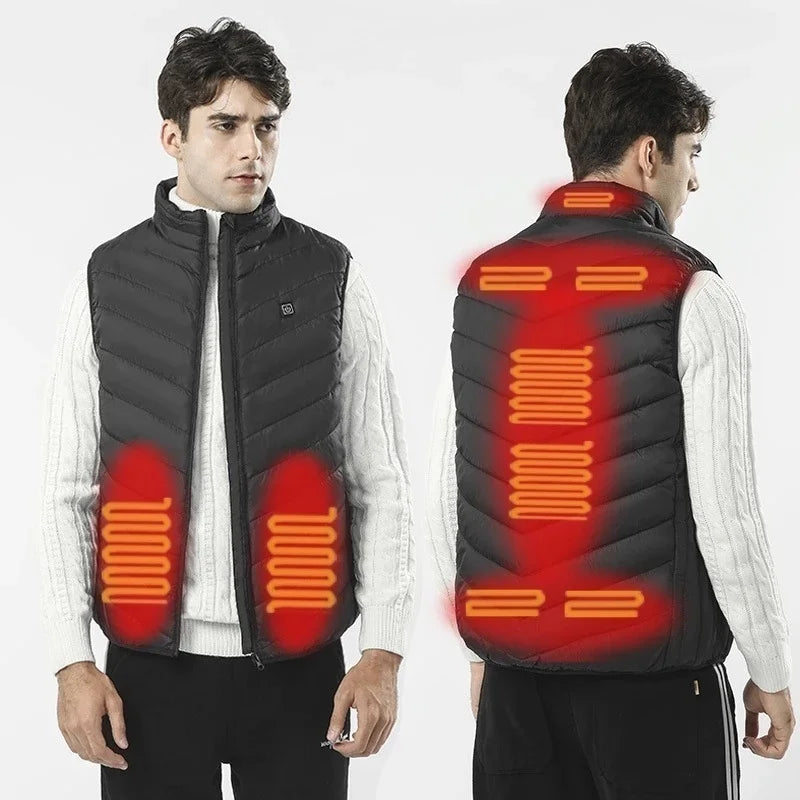 17/13/9 Areas Heated Vest Men Women Electric Heating Vest Usb Heated Jacket Heated Vest Bodywarmer Heated Down Jacket  Winter