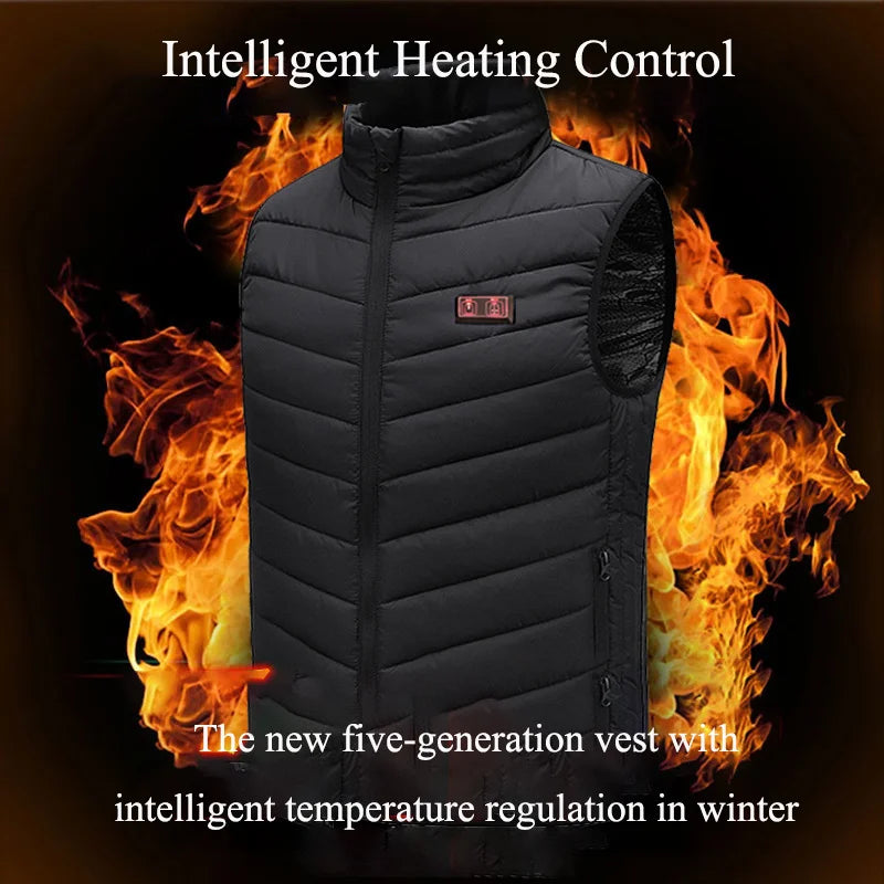 17/13/9 Areas Heated Vest Men Women Electric Heating Vest Usb Heated Jacket Heated Vest Bodywarmer Heated Down Jacket  Winter