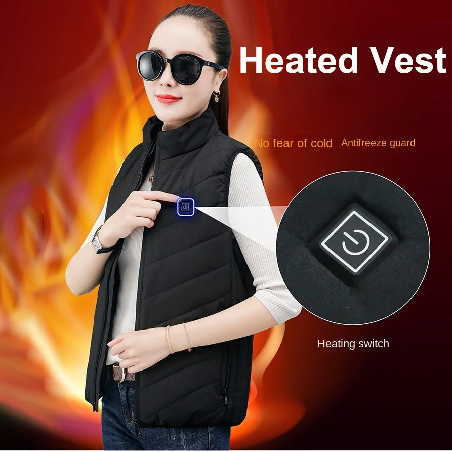 17/13/9 Areas Heated Vest Men Women Electric Heating Vest Usb Heated Jacket Heated Vest Bodywarmer Heated Down Jacket  Winter