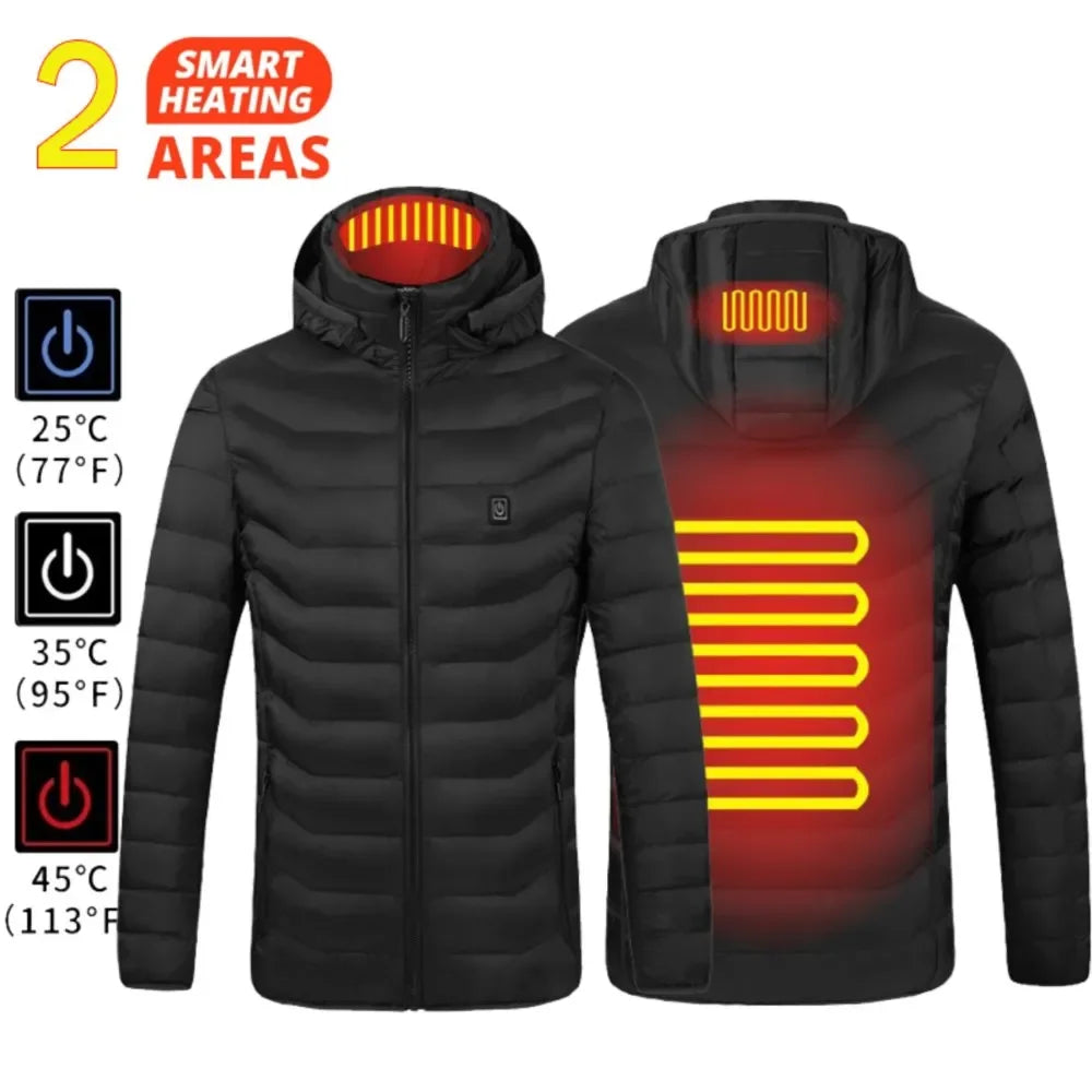 21 Areas Heated Jacket Men Warm Vest USB Self Heating Jacket Women Heated Coat Ski Camping Hiking Winter Cotton Clothes Washed