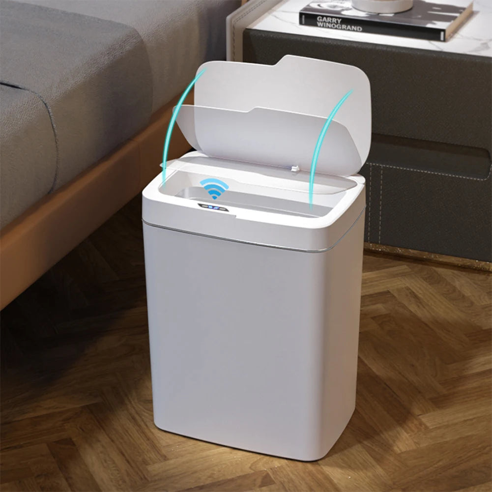 15/18L Smart Sensor Trash Can Garbage Bucket Waterproof Narrow Seam Automatic Trash Bin Wastebasket for Kitchen Toilet Bedroom