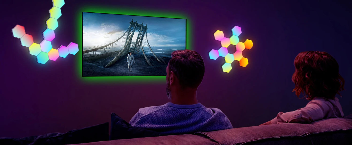 20/12/8/3 Pack Hexagon Lights Wall RGB Panel Smart APP Hexagonal Modular Gaming Lights Night  Music Sync Honeycomb Light Bedroom