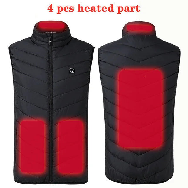 17/13/9 Areas Heated Vest Men Women Electric Heating Vest Usb Heated Jacket Heated Vest Bodywarmer Heated Down Jacket  Winter