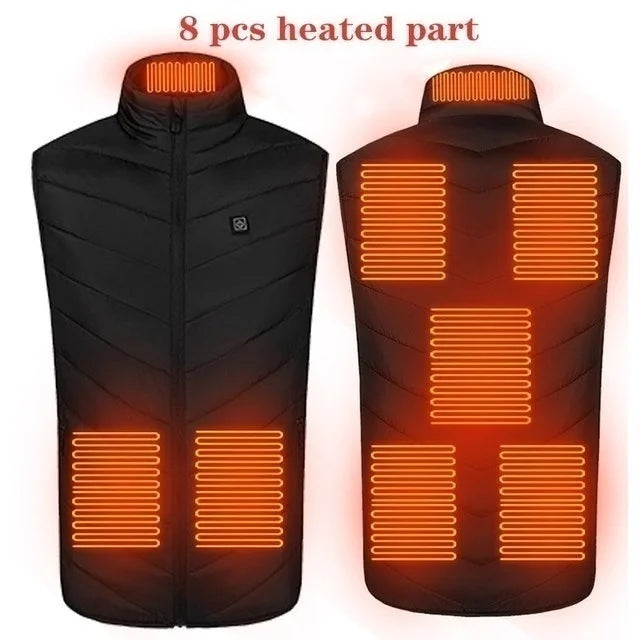 17/13/9 Areas Heated Vest Men Women Electric Heating Vest Usb Heated Jacket Heated Vest Bodywarmer Heated Down Jacket  Winter